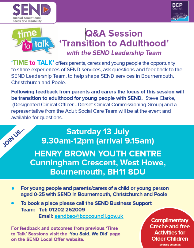 leaflet flyer for Time to Talk event