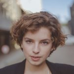 young woman with short hair